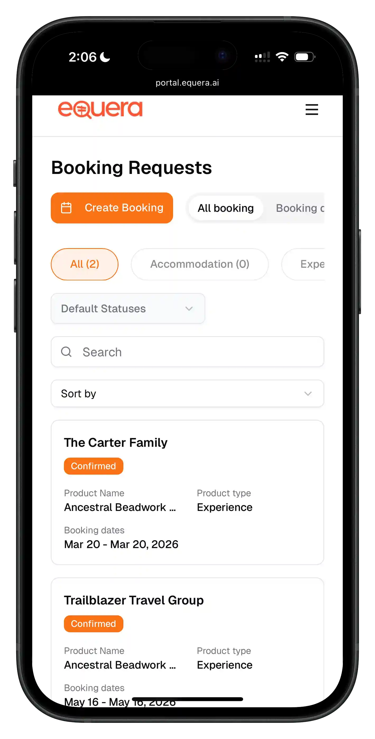 Equera platform - operations view